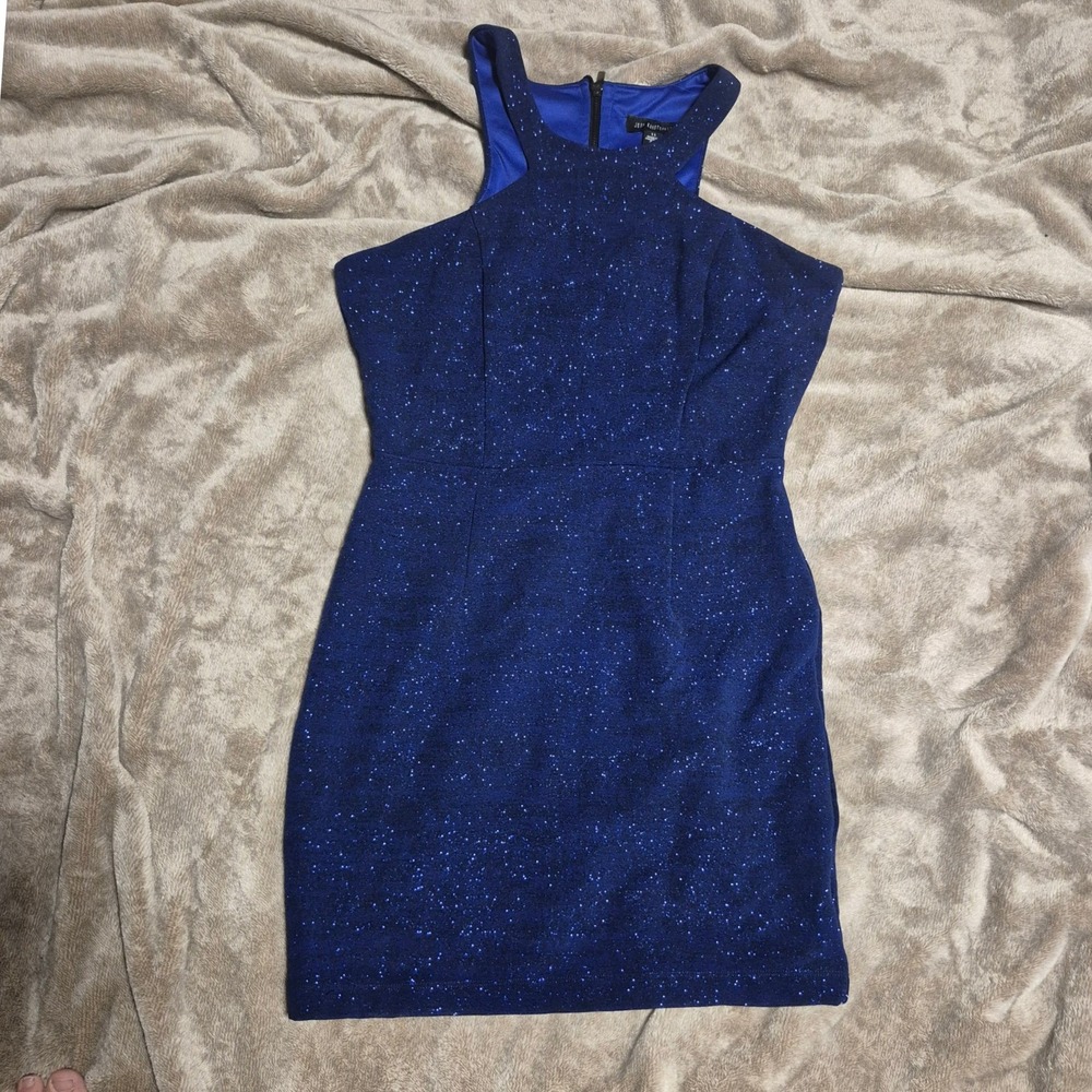 Royal Blue Glitter Gown Formal Prom Dress Metallic Shimmer 7705BM2BT3 Size 11